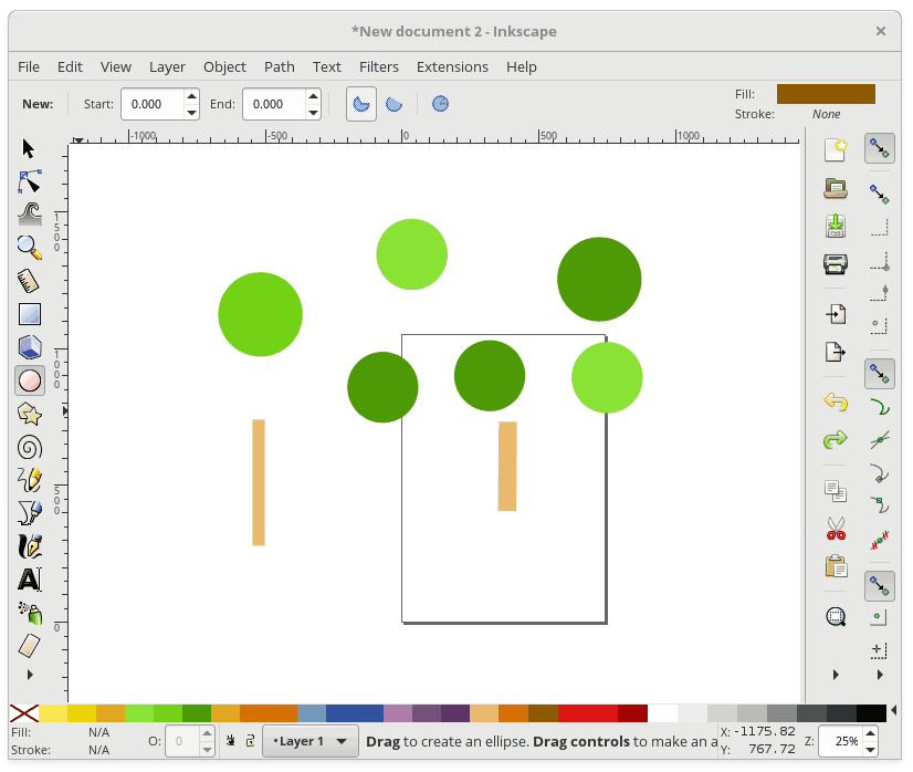 Inkscape нарисовать треугольник