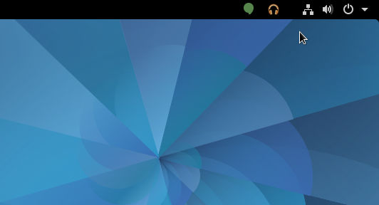 GNOME top bar with TopIcons Plus extension activated