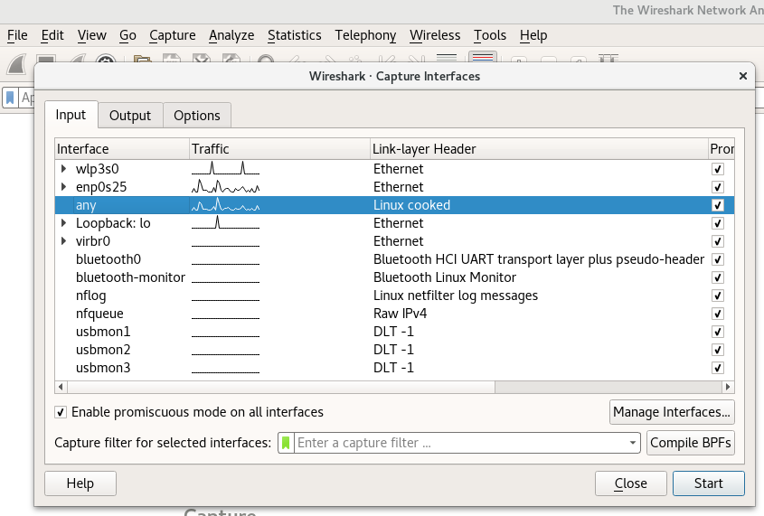 wireshark sous linux
