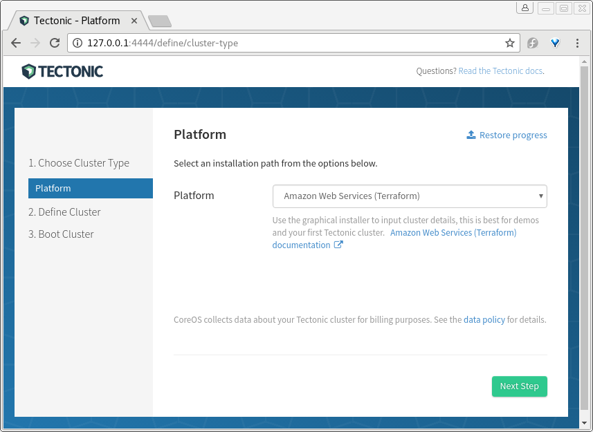 Now we&rsquo;re ready to deploy Tectonic into AWS!